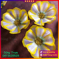 Hoa múa cầm tay biểu diễn siêu bền đẹp chất liệu nan sắt đàn hồi họa tiết phủ kim tuyến