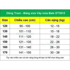 Váy bale múa 2 dây thiết kế 2 lớp co giãn thấm hút mồ hôi cho bé DT3013