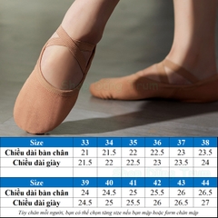 Giày Múa Bale Cao Cấp đệm 2 điểm cho chuyên nghiệp thi đấu biểu diễn