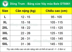 Váy bale múa cho bé co dãn 4 chiều thiết kế khuy bấm đũng tiện lợi DT8861