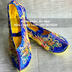 Giày hầu đồng Quan Hoàng vải gấm cực đẹp, hài hầu giá Chúa Hoàng