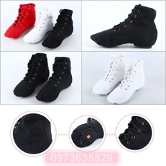 Giày múa bale cao cổ đệm da lộn phần gót và mũi cực êm