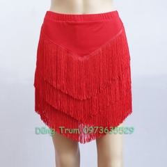 Chân váy khiêu vũ tua rua chéo nhọn (V) 3 tầng nhảy siêu đẹp