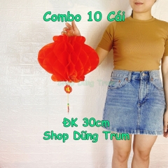 COMBO 10 Đèn Lồng Đỏ trang trí Tết chữ Phúc chất liệu chống nước