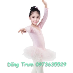 Váy múa bale dài tay co dãn và thấm hút mồ hôi cực tốt cho bé