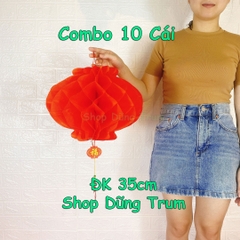 COMBO 10 Đèn Lồng Đỏ trang trí Tết chữ Phúc chất liệu chống nước