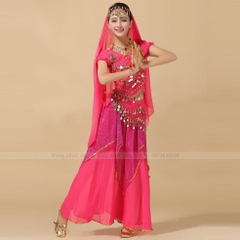 Bộ múa Ấn Độ người lớn mẫu Váy kết hợp Áo cộc