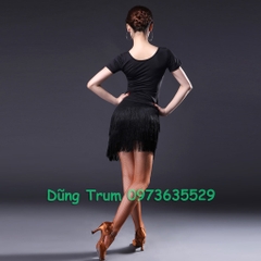 Chân Váy Khiêu Vũ Cao Cấp Tua Rua 3 Tầng Chéo Nhảy Latin Cực Đẹp