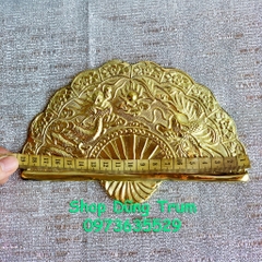 Quạt đồng hầu giá Thánh, quạt phụ kiện hầu đồng họa tiệt chạm khắc cực đẹp
