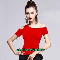 Áo Khiêu Vũ Hở Vai Cổ Xéo Cá Tính Nhảy DanceSport Siêu Đẹp