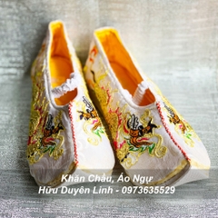 Giày hầu đồng Quan Hoàng vải gấm cực đẹp, hài hầu giá Chúa Hoàng