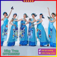 Trang phục múa đương đại họa tiết hồ điệp xanh siêu đẹp