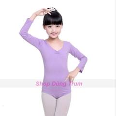 Váy múa bale dài tay cho bé, váy bale co dãn và thấm hút mồ hôi cực tốt