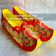 Giày hầu đồng Quan Hoàng vải gấm cực đẹp, hài hầu giá Chúa Hoàng