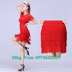 Chân Váy Khiêu Vũ Tua Rua 4 Tầng Bằng Nhảy Latin Siêu Đẹp