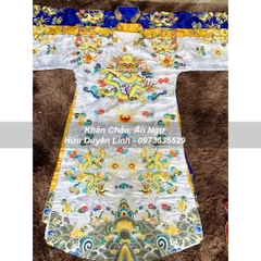 Trang phục Ngũ Vị Tôn Quan vải gấm thêu tay chỉ ngũ sắc vảy rồng vàng bằng kim sa cực phẩm siêu đẹp