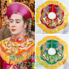 Xây hầu đồng vải gấm họa tiết thêu tay chất lượng cực đẹp, xây cổ hầu giá Thánh, phụ kiện hầu đồng hầu giá