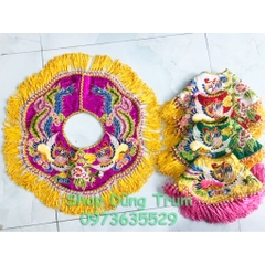 Xây hầu đồng vải gấm họa tiết thêu tay chất lượng cực đẹp, xây cổ hầu giá Thánh, phụ kiện hầu đồng hầu giá