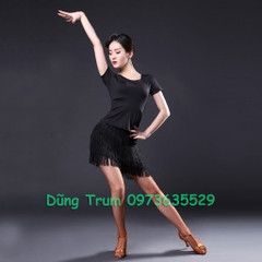 Chân Váy Khiêu Vũ Cao Cấp Tua Rua 3 Tầng Chéo Nhảy Latin Cực Đẹp
