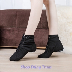 Giày múa bale cao cổ đệm da lộn phần gót và mũi cực êm