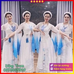 Trang phục múa đương đại họa tiết hạc trắng siêu đẹp