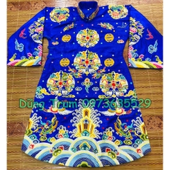 Áo hầu đồng các giá Chầu vải gấm họa tiết thêu nhiều Phượng bằng chỉ ngũ sắc cực đẹp