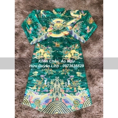 Trang phục Ngũ Vị Tôn Quan vải gấm thêu tay chỉ ngũ sắc vảy rồng vàng bằng kim sa cực phẩm siêu đẹp