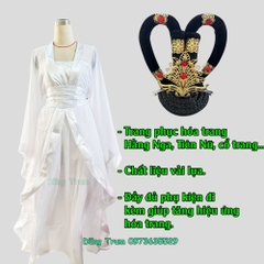 Trang phục Hằng Nga trắng tay rộng, trang phục Tiên Nữ hóa trang cổ trang siêu đẹp