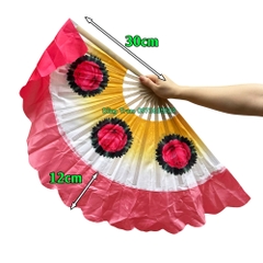 Quạt múa họa tiết hoa phối màu phong cách Hàn Quốc