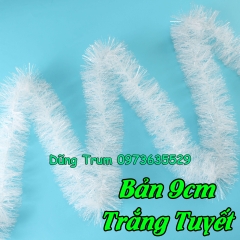 Dây Chồn Tuyết rộng 9cm 11cm to dài 2m Trang Trí Noel Giáng Sinh siêu đẹp