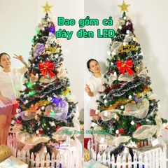 Cây Thông NOEL 2m1 Tán Rộng Đầy Đủ Phụ Kiện Trang Trí Giáng Sinh Ấm Áp