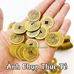 COMBO 100 Đồng xu phong thủy bằng đồng chiêu tài lộc