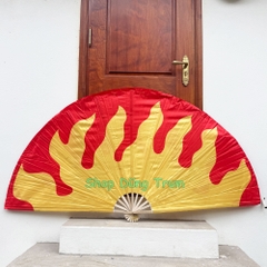 Quạt đại lửa múa biểu diễn nan dài 1m, quạt múa cỡ lớn hình ngọn lửa kích thước 2m