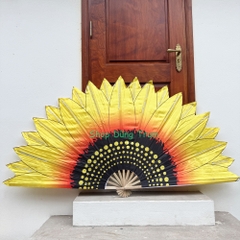 Quạt múa đại hướng dương cỡ lớn 2m, quạt đại hoa hướng dương chiều dài nan 1m