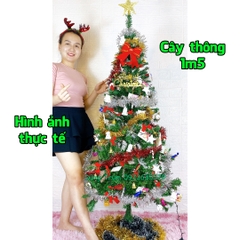 Cây Thông NOEL 126 Phụ Kiện 280 Cành 1m5 Trang Trí Giáng Sinh Cực Đẹp