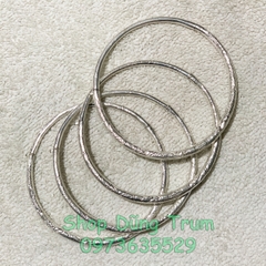 Kiềng bạc tròn đường kính 13cm, kiềng hầu đồng trang trí tượng