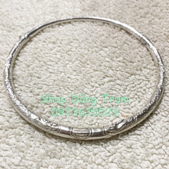 Kiềng bạc tròn đường kính 13cm, kiềng hầu đồng trang trí tượng