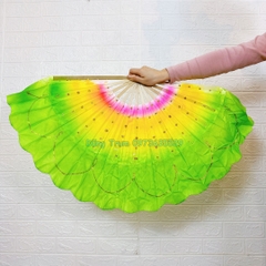 Quạt múa 3 màu nan tre họa tiết kim tuyến