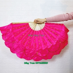 Quạt múa 1 màu nan tre họa tiết vẽ kim tuyến cực đẹp