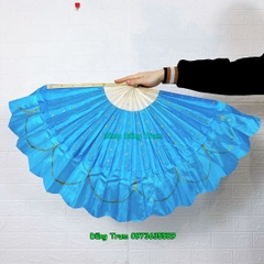 Quạt múa 1 màu nan tre họa tiết vẽ kim tuyến cực đẹp