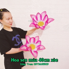 Hoa sen múa 40cm cánh xòe chất liệu nan sắt, vải lụa
