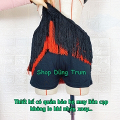 Chân váy khiêu vũ tua rua chéo nhọn (V) 3 tầng nhảy siêu đẹp