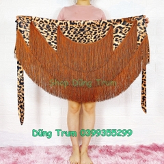 Chân Váy Khiêu Vũ Latin Phối Tua Rua Họa Tiết Nổi Bật Dây Thắt Phù Hợp Mọi Kích Cỡ