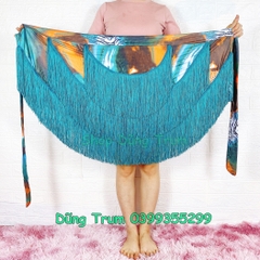 Chân Váy Khiêu Vũ Latin Phối Tua Rua Họa Tiết Nổi Bật Dây Thắt Phù Hợp Mọi Kích Cỡ