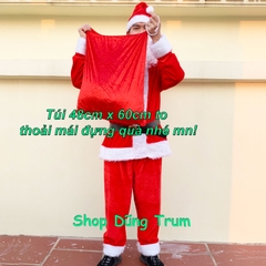 Túi đựng quà Giáng Sinh, túi quà ông già Noel chuẩn chất nhung đẹp