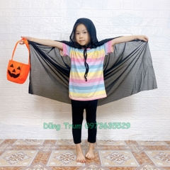 Áo choàng đen có mũ hóa trang phù thủy Halloween ma cà rồng kinh dị