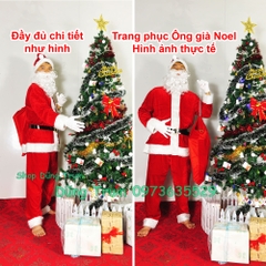 Bộ Quần Áo Ông Già Noel Chuẩn Chất Nhung Đầy Đủ Chi Tiết Siêu Đẹp