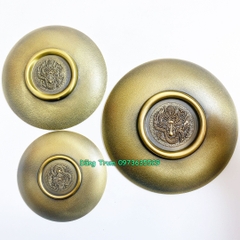 Đĩa xin đài Âm Dương bằng đồng khắc Long Phụng Ngũ Phúc cực đẹp