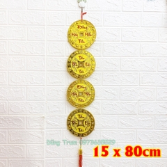 Dây đồng tiền vàng trang trí Tết đầy đủ kích cỡ, dây liễng tiền may mắn treo Tết cực đẹp