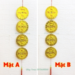 Dây đồng tiền vàng trang trí Tết đầy đủ kích cỡ, dây liễng tiền may mắn treo Tết cực đẹp